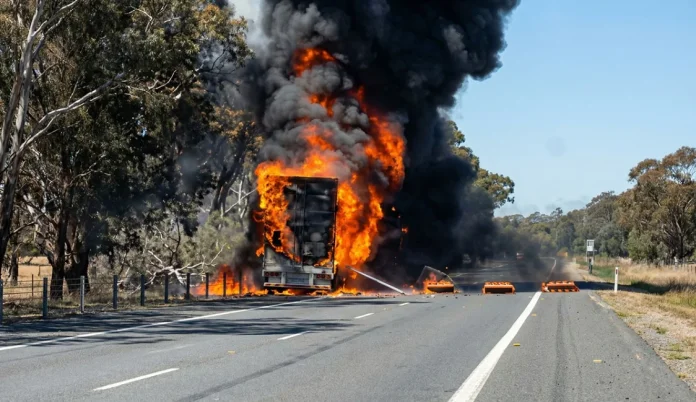 Lithium Battery Truck Fire Shuts Major Highway, Raises Safety Concerns