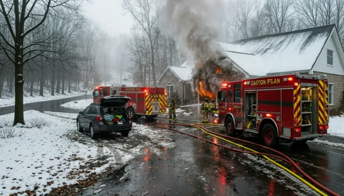 Lithium Battery Fire in Easton Garage